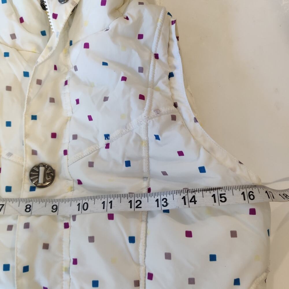 Burton Dryride White Square Polka Dot Print Insulated Puffer Vest Size XS - Picture 14 of 16